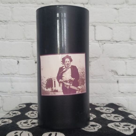 Upcycled  Glass Texas Chainsaw Massacre Horror Goth Decor Vase - Picture 2 of 9